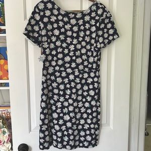 Adorable Old Navy Daisy Print Navy Blue Ponte Dress, Size M